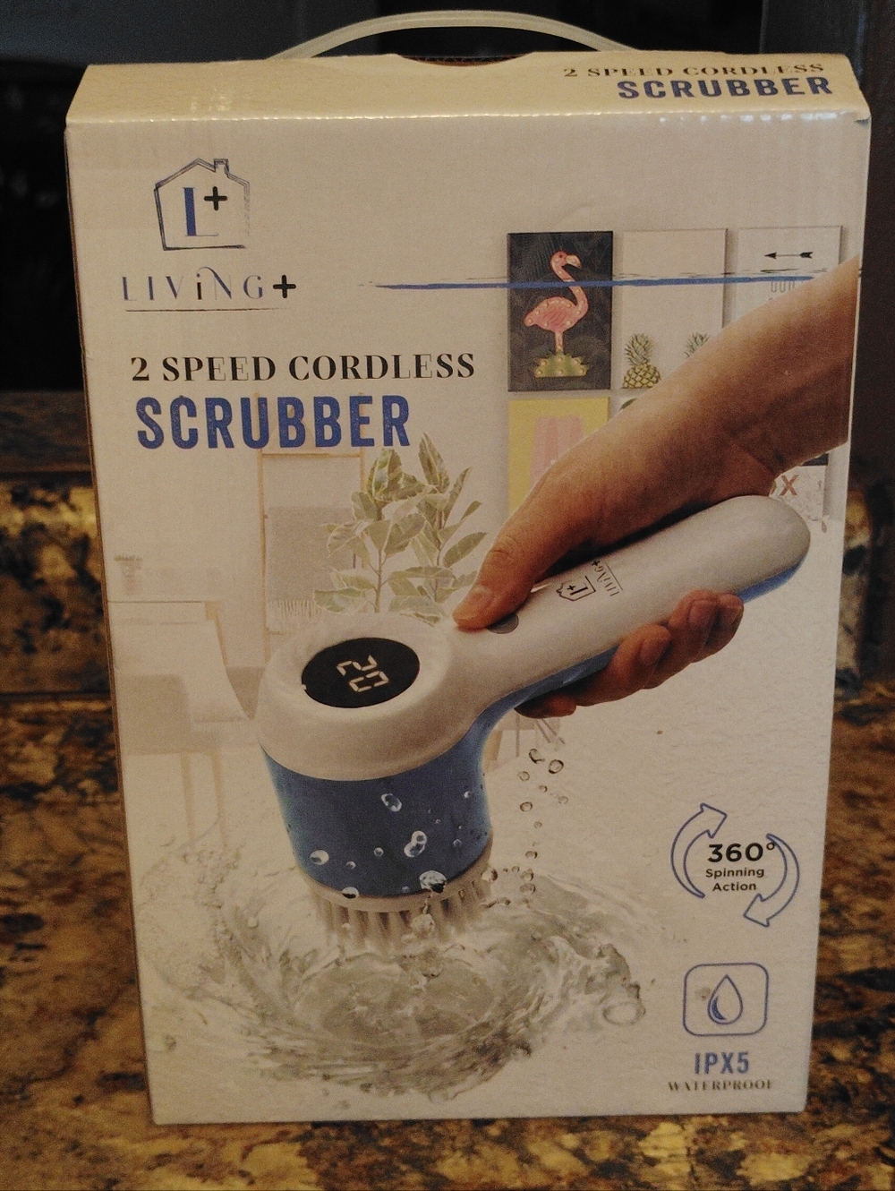 2-Speed Cordless Scrubber – White and Blue Multiple Uses Available Brand New